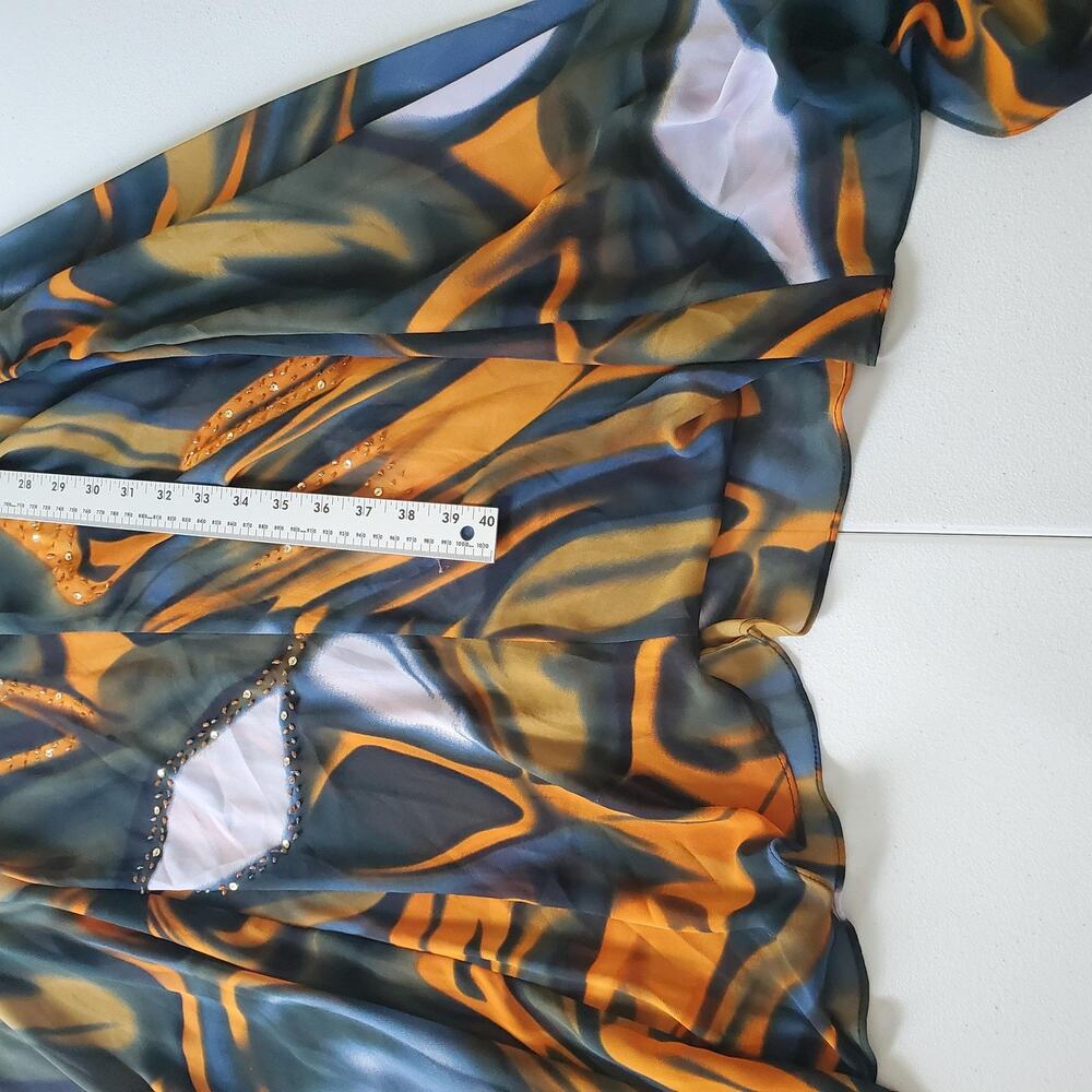 Forest Fairy Grunge Whimsy Dress Womens Medium Sheer Handkerchief Flowy Green - Picture 6 of 9